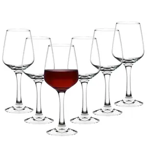 De gros cristal rouge vin-Longue tige premium cristal verre tasse de vin rouge de 6 pour la dégustation de vin de cadeau de noël