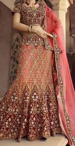 Lehenga Choli Tradicional Indio-Pakistaní para Novia 2025, con Bordado Pesado Zari Dozi, en Satén de Poliéster, para Bodas y Fiestas, Diseño Étnico - Product Image 2