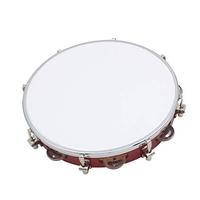 Professional Wooden Tambourine 10 Inch Double Row Jingles Handmade Adjustable for Adults and Kids Church Party