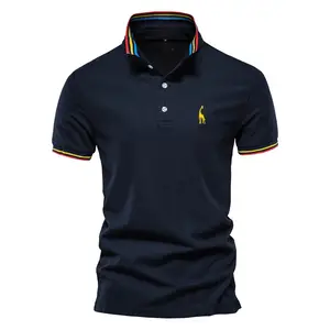 Vente en gros de t-shirt polo de haute qualité pour hommes, logo personnalisé, polo de golf à la mode en polyester et spandex pour le sport