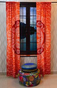 Eléphant Mandala belle tenture murale porte fenêtre porte décor coton rideau drapé cantonnière fait à la main par des expéditeurs indiens - Product Image 3