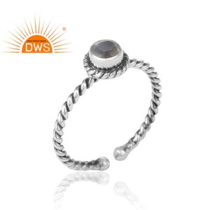 Round Labradorite Gemstone <b>Ring</b> Ethnic <b>Indian</b> 925 Sterling Silver <b>Ring</b> Jewelry Wholesale Supplier - Product Image 2