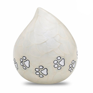 Otto International Custom Modern American Pet Cremation <b>Urns</b> Dog <b>Cat</b> Ashes Teardrop Heart Shape Metal Memorial Paw Prints - Product Image 2