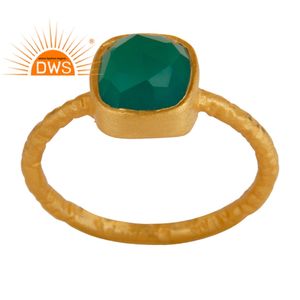 Amazing สีเขียวนิลพลอยนิลแหวน18K Gold Plated แหวนเงิน925เครื่องประดับผู้ผลิต - Product Image 1