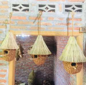 Cage à oiseaux naturelle en herbe écologique, magnifique, de style antique, avec cadre en bois, Propinsi Jawa Tengah, pour usage intérieur/extérieur - Product Image 2