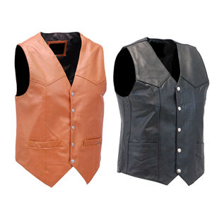 Genuine <b>Leather</b> Men's <b>Biker</b> Motorcycle <b>Vest</b> Thick Canvas Waistcoat with Heated Features Windproof for Winter Sports & Fishing - Product Image 5