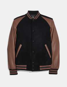 Veste universitaire à manches en cuir pour hommes, veste universitaire décontracté Letterman Varsity Jacket Vente en gros - Product Image 6