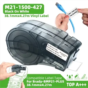 Ücretsiz örnek BD M21-750-427 M21-1500-427 M21-1000-427 siyah beyaz vinil etiket bant kaset