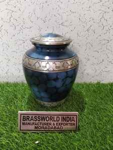 Diseño azul nublado de Brassworld India Nuevo lanzamiento Urna de cremación Suministro funerario - Product Image 6