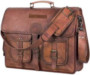 Export Selling New Design Genuine Hunter Leather Laptop <b>Briefcase</b> bag Messenger Bag Portfolio bag for Men - Product Image 1