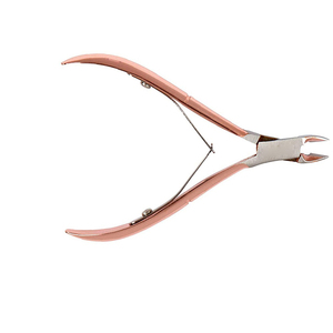 Pinza de cutícula de acero inoxidable con logotipo personalizado, color oro rosa, para cortar cutículas y uñas colgantes, venta al por mayor, 2022 - Product Image 2