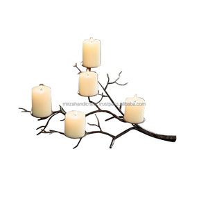 Bougeoir en métal doré échantillon disponible clair vacances décoratif impression européenne à la main mariage décor OEM boîte quantité minimale de commande - Product Image 1