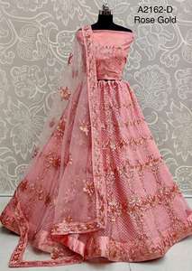 Vestidos largos de estilo clásico para mujer, vestidos informales elegantes de mujer, ropa musulmana larga de melocotón Lahnga Choli - Product Image 5