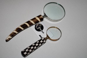 Tradnary Magnifying <b>Glass</b> in Brown Resin Handle With White Line Design Magnifiers <b>Glass</b> for <b>Magnify</b> Object at Home - Product Image 3