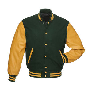 Vestes d'hiver pour hommes, manches en cuir, col montant recouvert de bouton, couleur noir, vente en gros - Product Image 3