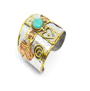 2025 Black Friday Sale Office Winter <b>Clothes</b> Square hammered brass cuff Jewelry Shiny Rose <b>Gold</b> Color Women Geometric Bangles - Product Image 1