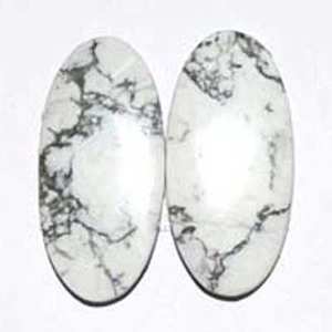 หินแร่ Howolite Cabochon แบบธรรมชาติ,พลอยคู่ทำเครื่องประดับ DIY ฟรีไซส์ - Product Image 1