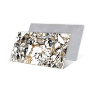 Carreaux de porcelaine extérieurs vitrifiés vitrés polis de décoration d'aspect de marbre naturel 600x1200mm pour le lobby d'hôtel. - Product Image 2