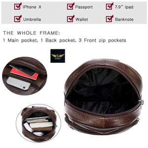 กระเป๋าสะพายข้างหนังแท้สำหรับผู้ชายวินเทจ - Product Image 5