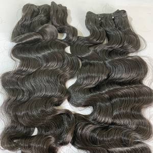 Wholesale Top Quality Cuticle Aligned <b>Hair</b> Natural <b>Black</b> Body Wavy Machine Weft <b>Hair</b> <b>Extensions</b> - Product Image 6
