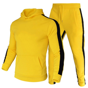 Costume de jogging unisexe de qualité supérieure sweat à capuche et pantalon de survêtement à séchage rapide 2 pièces ensembles avec impression contrastée pour homme et femme - Product Image 3