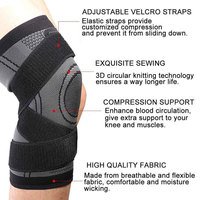 Genouillère de soutien sportif en néoprène élastique tricoté, compression épaisse, couleurs personnalisables, protection professionnelle 3D