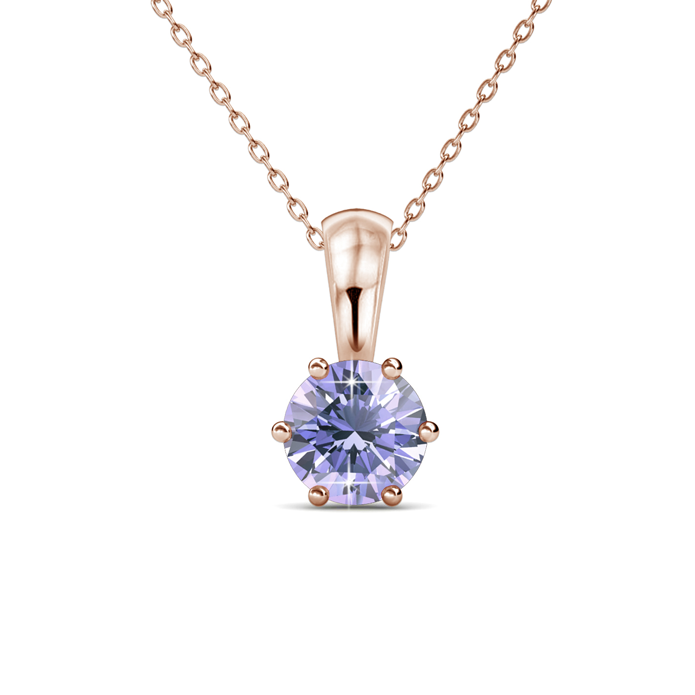 Brass 18k Rose Gold Plated Pendant - Alexandrite