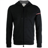 Veste d'hiver pour homme imprimée et brodée, sweat-shirt polaire à fermeture éclair intégrale, vêtement de sport d'extérieur épais et chaud avec poches en coton de bambou