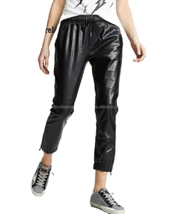 Новые модные облегающие кожаные брюки для девочек с вырезами и эластичным поясом, женские высококачественные индивидуальные байкерские кожаные брюки для бега