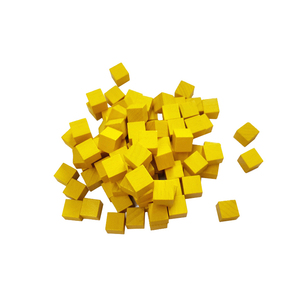 Cubo di legno giallo 1 cm blocchi di legno giocattolo risorse matematiche - Product Image 1