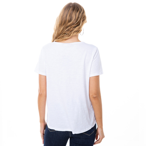 Camiseta blanca de manga corta para mujer, blusa informal con estampado de flores - Product Image 6