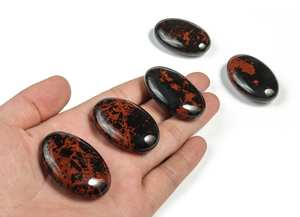 Pierre de palmier obsidienne de poche, en acajou, pierre de palmier, cristal de guérison, chakra reiki pour cadeaux, agates Alfazal, meilleure vente - Product Image 2