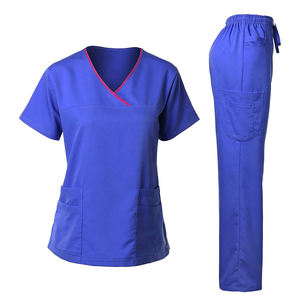 Traje de Jogger de alta calidad con cuello en V para mujer, entrega rápida, uniformes de hospital médico OEM, uniformes tejidos de enfermera - Product Image 1