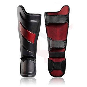 Vente chaude de haute qualité en cuir véritable PU protège-tibias Logo personnalisé Protection sportive pour adultes avec matériau élastique - Product Image 2