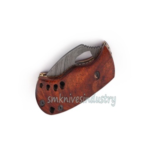 Liner <b>Lock</b> , Rose wood Handle Grip Hand Made Damascus <b>Small</b> Folding pocket Knife (smk1314) - Product Image 5