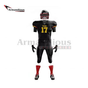 เครื่องแบบฟุตบอลอเมริกันผ้าโพลีเอสเตอร์แบบสั้นระบายอากาศได้ดีดีไซน์พลัสไซส์ตามสั่ง - Product Image 3