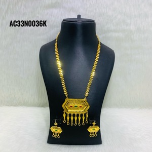 Conjunto de collar chapado en oro de un gramo Cadena de caja de moda Joyería de diseño lindo para bodas Fiestas Regalos Aniversarios en línea - Product Image 1