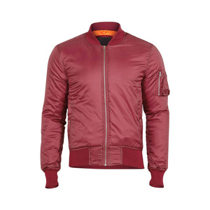 Wholesale Custom Men's Thin Stand Collar Front Logo Polyester/Cotton <b>Canvas</b> Fabric Bomber <b>Jacket</b> - Product Image 1