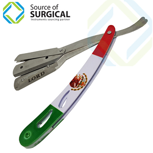 Peigne de barbier professionnel pliable jetable multicolore Source Surgical, rasoirs de sécurité réglables en acier inoxydable pour voyage - Product Image 3