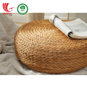 Cojín de Asiento de Mimbre de Jacinto de Agua Natural Tejido a Mano al por Mayor, Otomana de Paja Trenzada, Decoración Tradicional para el Hogar, Dormitorio, Sala de Estar, Hotel - Product Image 5