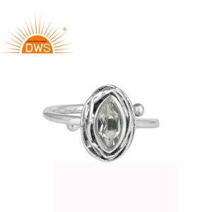 ชุดพลอยอเมทิสต์สีเขียวธรรมชาติ925เงินสเตอร์ลิงแหวนปรับออกซิไดซ์ผู้ผลิตเครื่องประดับแต่งงาน - Product Image 1