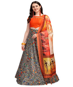 Lehenga Choli de mariée en Georgette, de créateur indien, brodé main et coloré, avec blouse, vêtement traditionnel sur mesure, vente en gros Alphanumero - Product Image 6