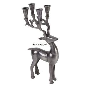 New Fancy Decorative Three-Branch Candle Stand Handmade Aluminum Metal with Nickel Plating for Home Lighting Decor Candle Stand - Product Image 2