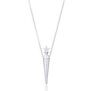 สร้อยคอจี้รูปดาวสีเงินสเตอร์ลิง925ชุบโรเดียมสไตล์อินเทรนด์สำหรับงานแต่งงานงานแฮนด์เมดไก่งวง - Product Image 1