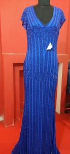 Vestidos de noche largos de sirena para mujer Vestido de cuentas hasta el suelo con escote en V Casual Cintura natural Diseño sostenible - Product Image 2