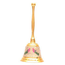Cloche en laiton massif Antique de styliste, avec poignée Krishna, pour maison - Product Image 3