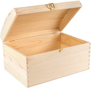Large Nautical <b>Wooden</b> Storage <b>Box</b> Unpainted with Polished <b>Lid</b> CHMN557 - Product Image 1