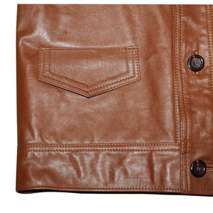 เสื้อกั๊กนักขี่มอเตอร์ไซค์ของผู้ชายเสื้อกั๊กทางการผ้ายีนส์ไซส์ใหญ่หนังแท้สำหรับฤดูหนาวทำตามสั่ง - Product Image 6