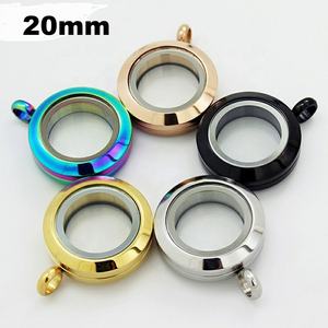 20mm or Rose or noir argent arc-en-ciel en acier inoxydable, médaillon en verre à mémoire de forme, mettre des charmes de vie flottants comme cadeaux - Product Image 2