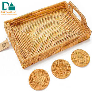Plateaux de service en bambou et rotin faits à la main, luxe léger, petites assiettes à collation, plateau de rangement pour pâtisserie, vente en gros en provenance du Vietnam - Product Image 5